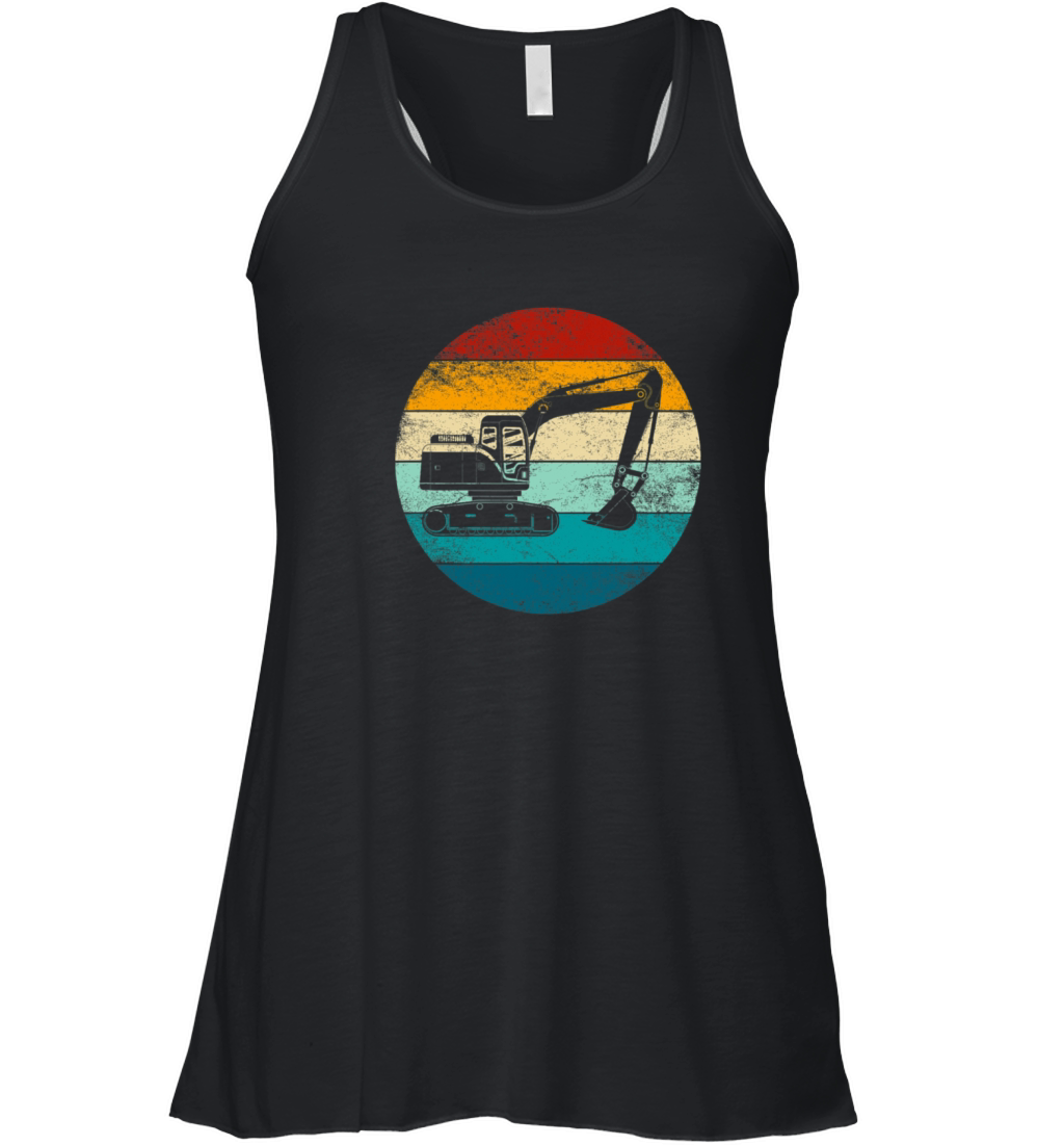 Excavator Retro Style Vintage Construction Worker Women's Flowy Tank Top