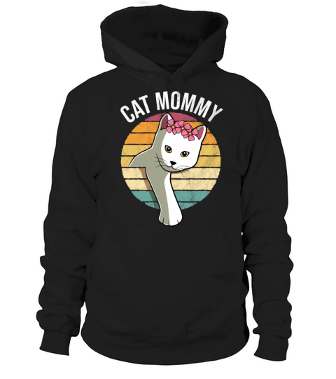 Retro Vintage Cat Mommy Funny Mothers Day Gift Hoodie Unisex