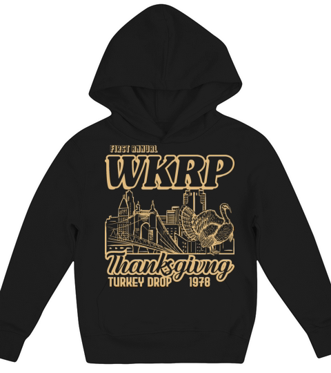Thanksgiving Turkey Drop Cincinnati 1978 Vintage Kids Hoodie