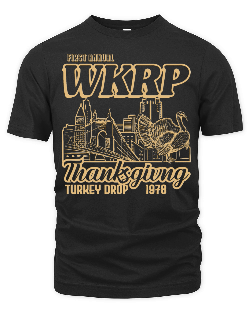 Thanksgiving Turkey Drop Cincinnati 1978 Vintage Organic Unisex T-shirt