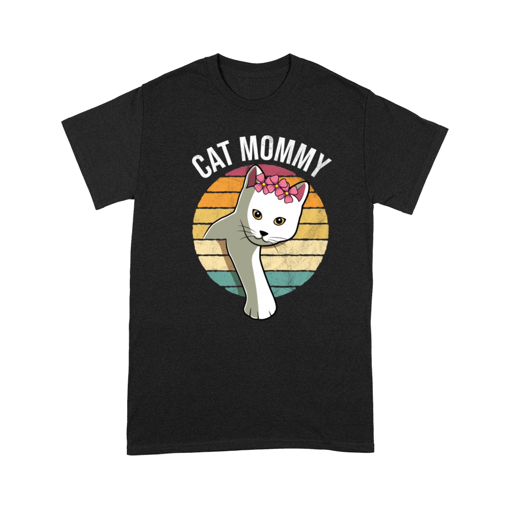 Retro Vintage Cat Mommy Funny Mothers Day Gift Premium T-shirt