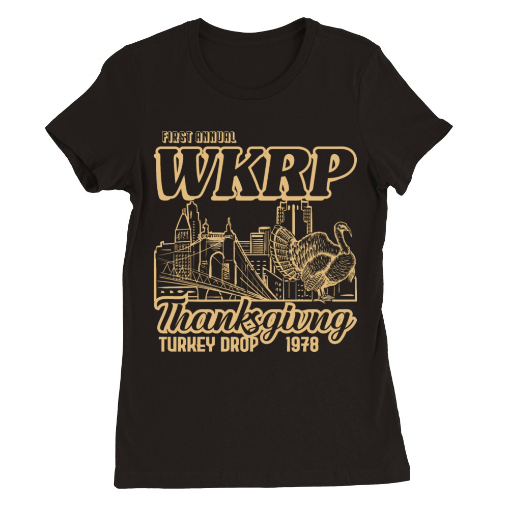 Thanksgiving Turkey Drop Cincinnati 1978 Vintage Premium Womens Crewneck T-shirt
