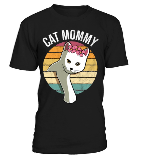 Retro Vintage Cat Mommy Funny Mothers Day Gift T-Shirt Unisex