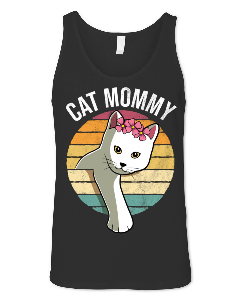 Retro Vintage Cat Mommy Funny Mothers Day Gift Unisex Jersey Tank