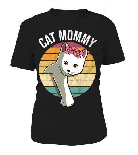 Retro Vintage Cat Mommy Funny Mothers Day Gift Women's T-Shirt