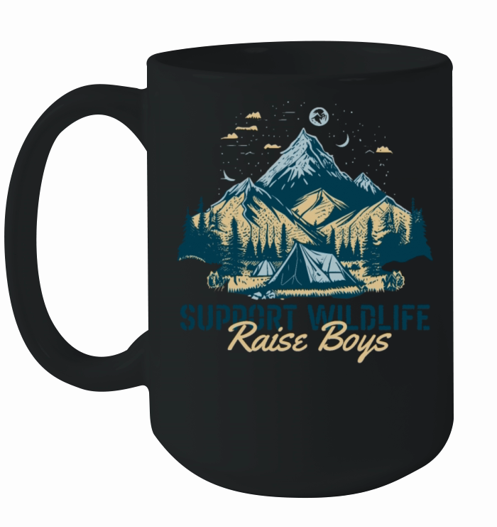 Mom Of Boys Support Wildlife Raise Boys Family Ceramic Mug