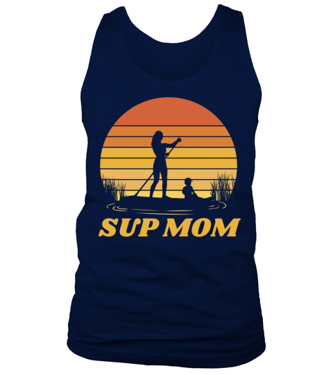 Retro Sunset Paddleboard Mom Silhouette Tank Top Unisex