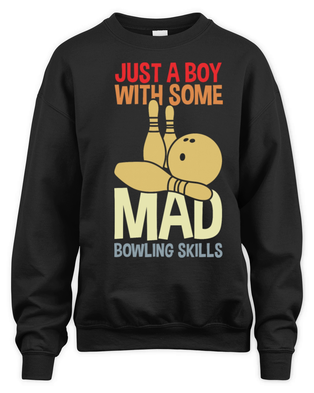 Funny Bowling Boy Unisex Premium Crewneck Sweatshirt
