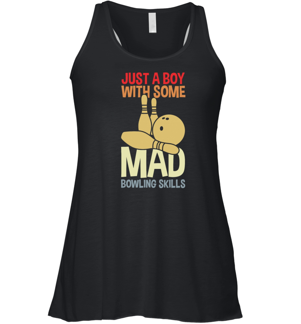 Funny Bowling Boy Women's Flowy Tank Top