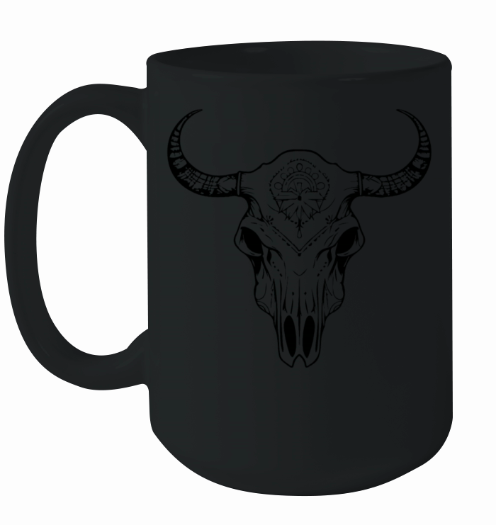 Cow Skull Boho Ceramic Mug