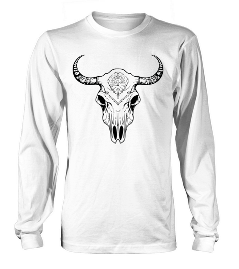 Cow Skull Boho Long sleeved Unisex