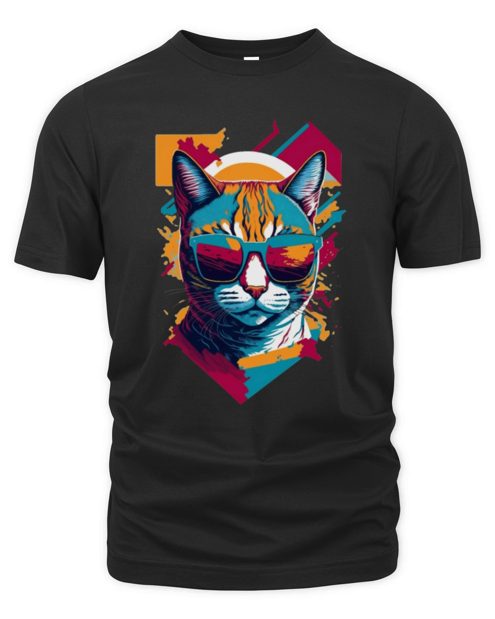Vintage Vibes and Feline Flair Retro Cool Cat Organic Unisex T-shirt