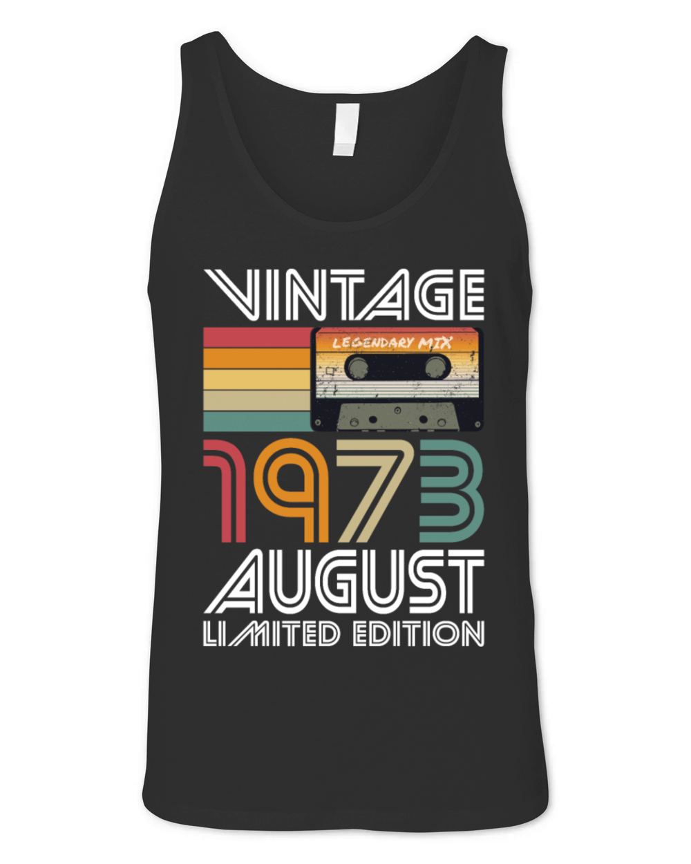 50th birthday august 1973 vintage 1973 Unisex Jersey Tank