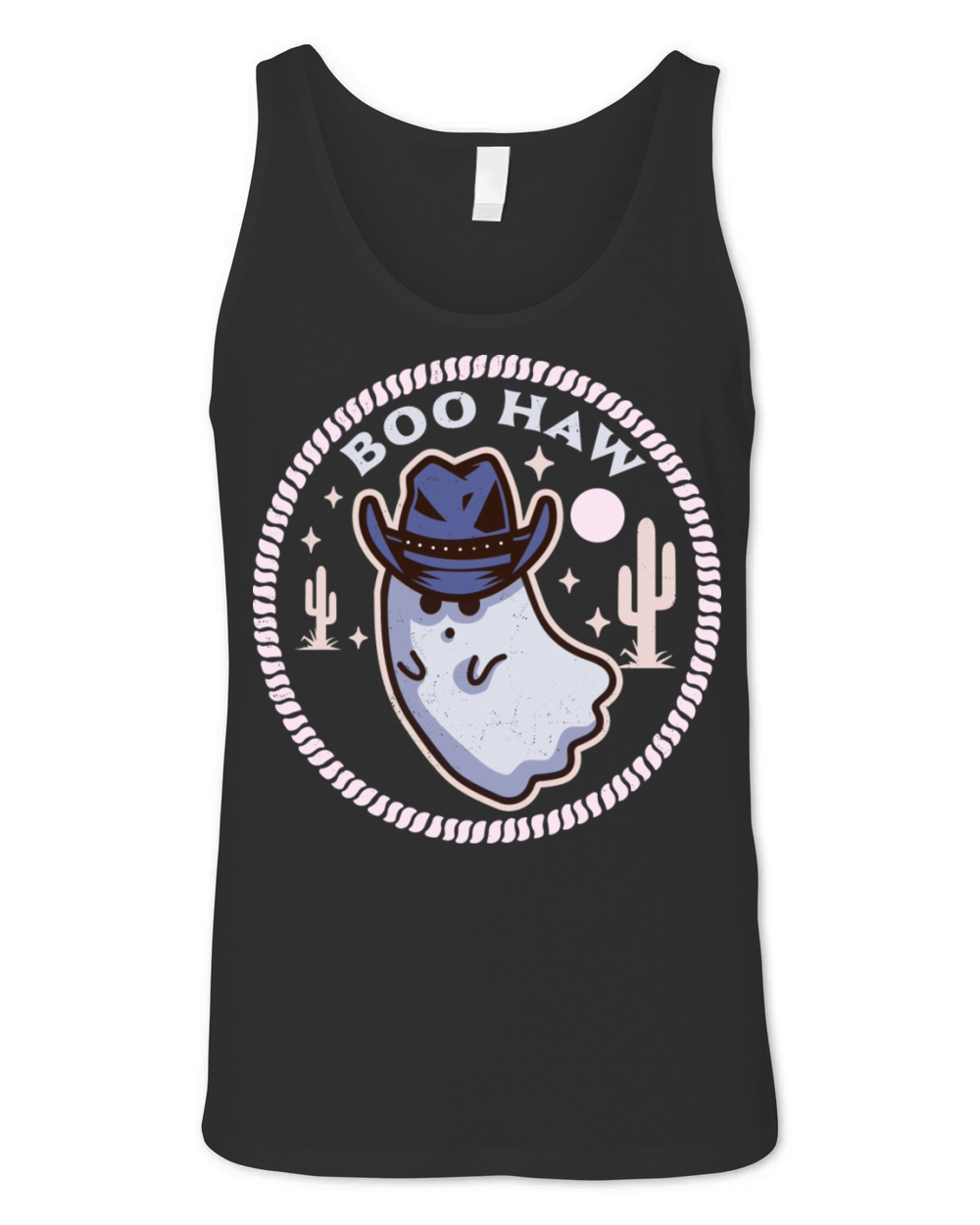 Boohaw Western Ghost Halloween Cowboy Cowgirl Unisex Jersey Tank