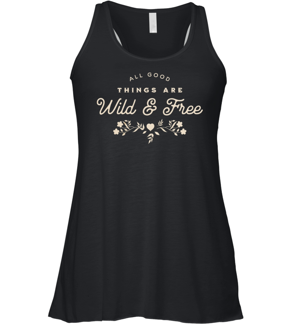 Wild Free Forest Hiking Outdoors Motivation Women's Flowy Tank Top