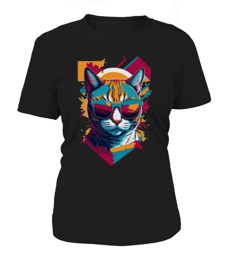 Vintage Vibes and Feline Flair Retro Cool Cat Women's T-Shirt