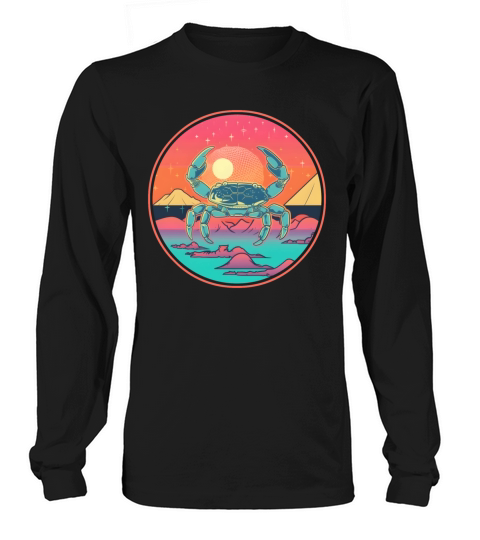 Retro Style 80s 90s Vintage Crab Lovers Long sleeved Unisex