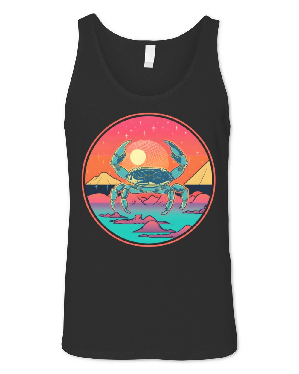 Retro Style 80s 90s Vintage Crab Lovers Unisex Jersey Tank