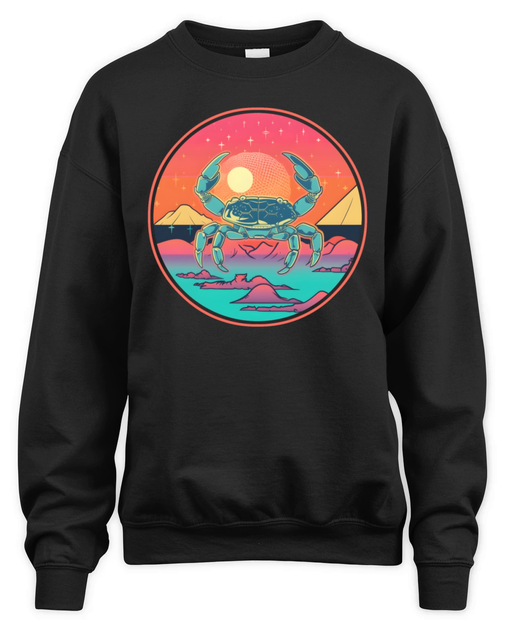 Retro Style 80s 90s Vintage Crab Lovers Unisex Premium Crewneck Sweatshirt
