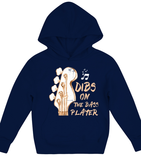 Vintage Dibs On The Bass Player Guitarist Bassist Kids Hoodie