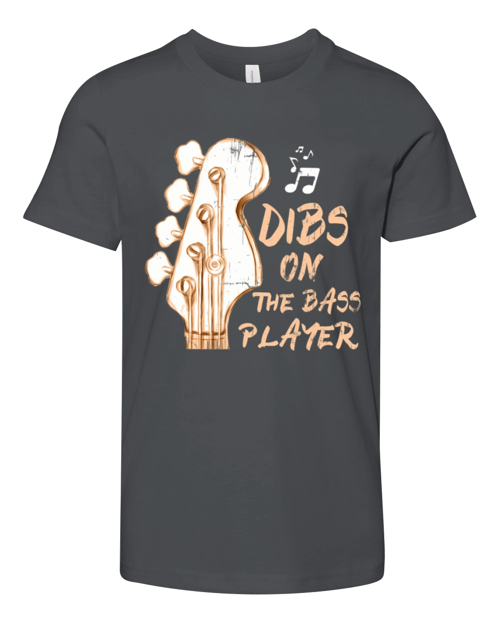 Vintage Dibs On The Bass Player Guitarist Bassist Youth Unisex Jersey Tee