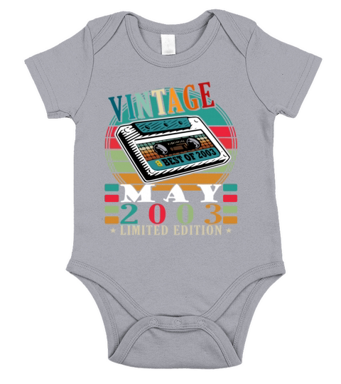 20th birthday may 2003 vintage gift Short Sleeve Baby One-Piece