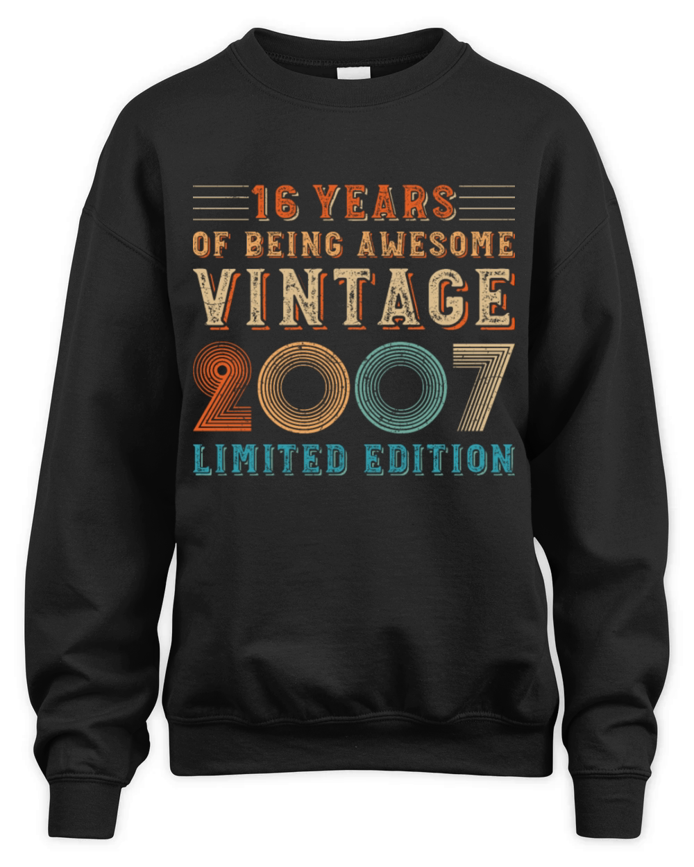 16 years of being awesome vintage 2007 limited edi Unisex Premium Crewneck Sweatshirt