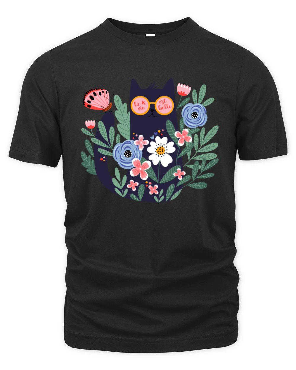 Cute Cartoon Cat Organic Unisex T-shirt