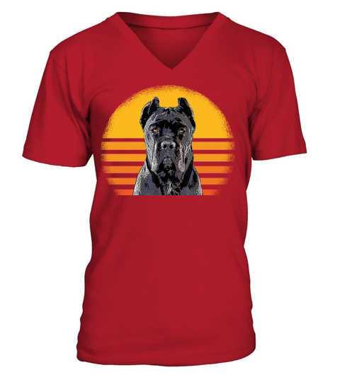 Cane Corso Dog Retro Vintage V-Neck T-shirt