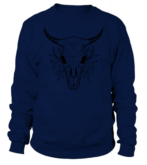 Cow Skull Boho Sweatshirt Unisex