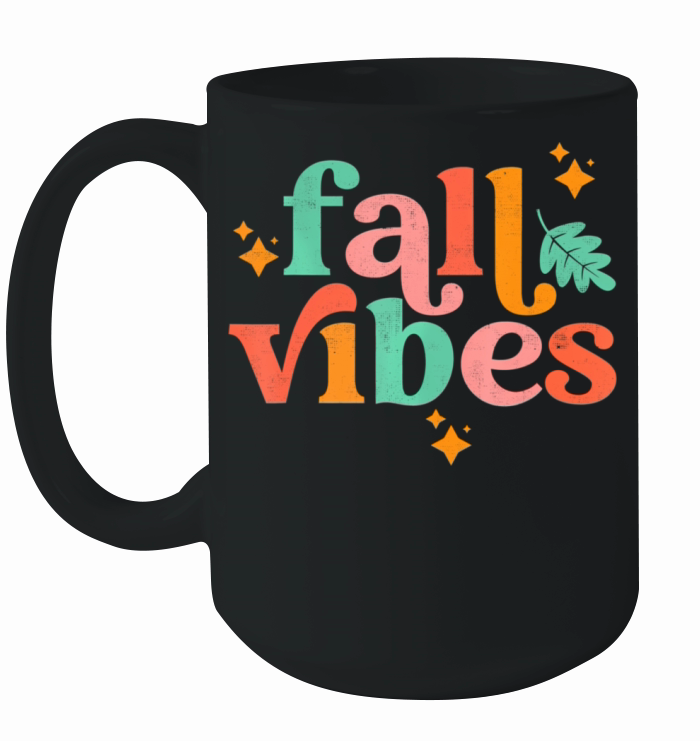 Fall Vibes Vintage Style Leaves Autumn Season Ceramic Mug