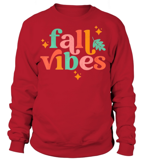 Fall Vibes Vintage Style Leaves Autumn Season Sweatshirt Unisex