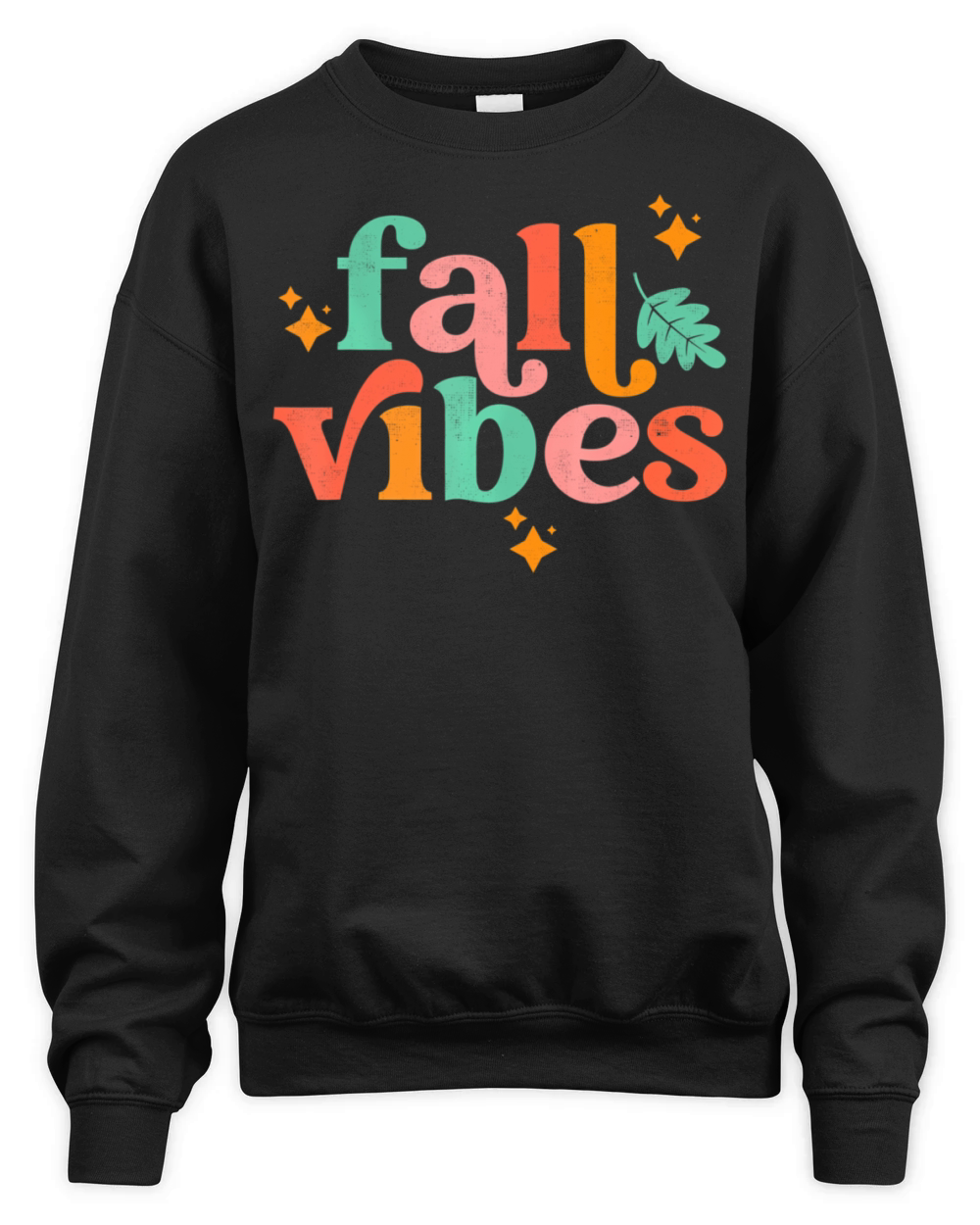 Fall Vibes Vintage Style Leaves Autumn Season Unisex Premium Crewneck Sweatshirt