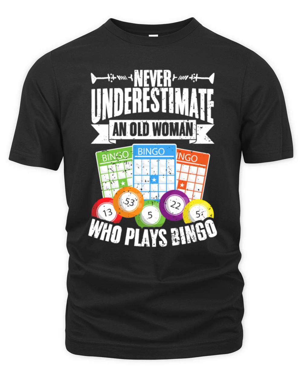 Never Underestimate An Old Woman Vintage Bingo Organic Unisex T-shirt