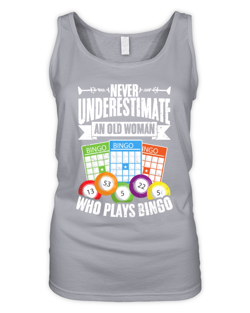 Never Underestimate An Old Woman Vintage Bingo Organic Women's Tank Top