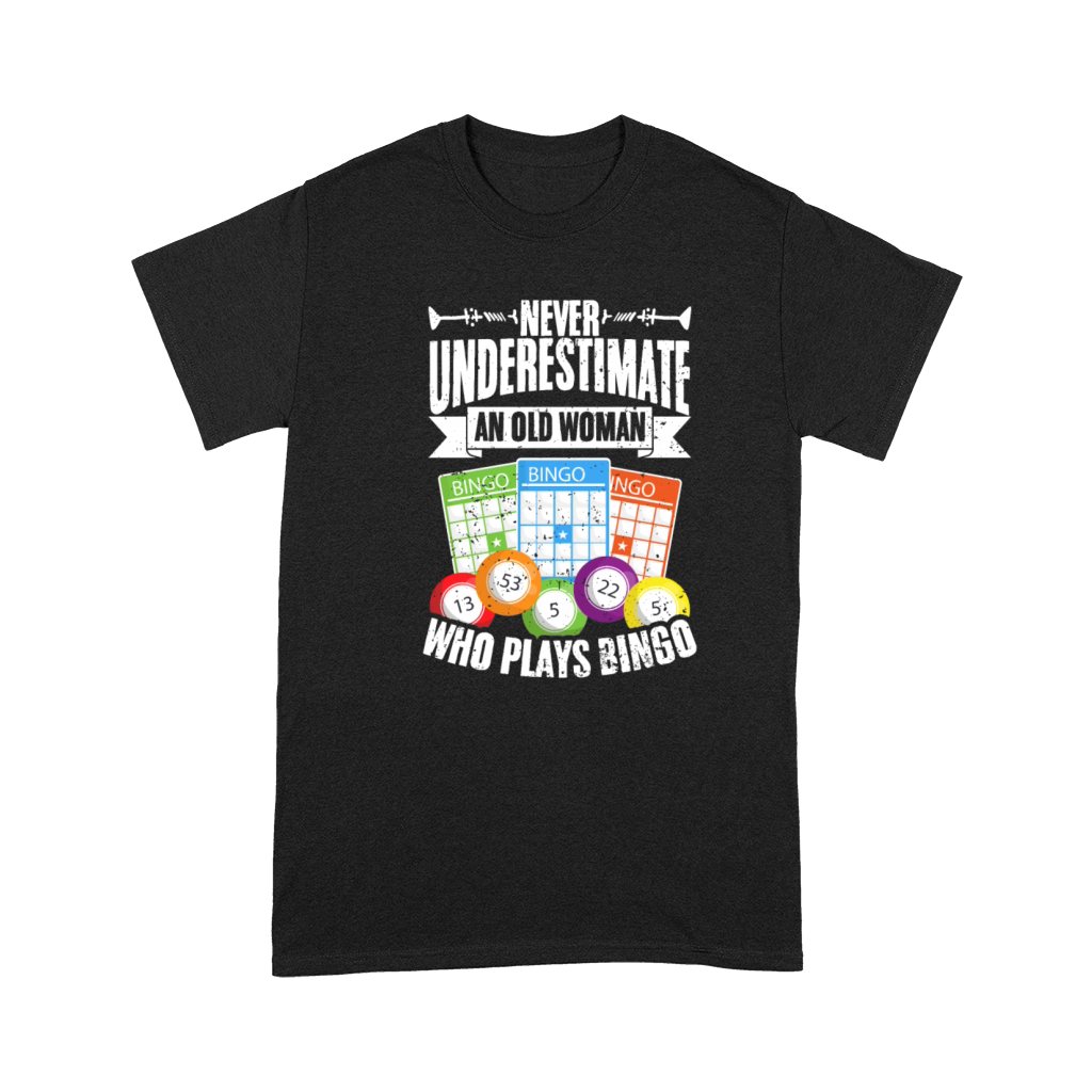 Never Underestimate An Old Woman Vintage Bingo Premium T-shirt