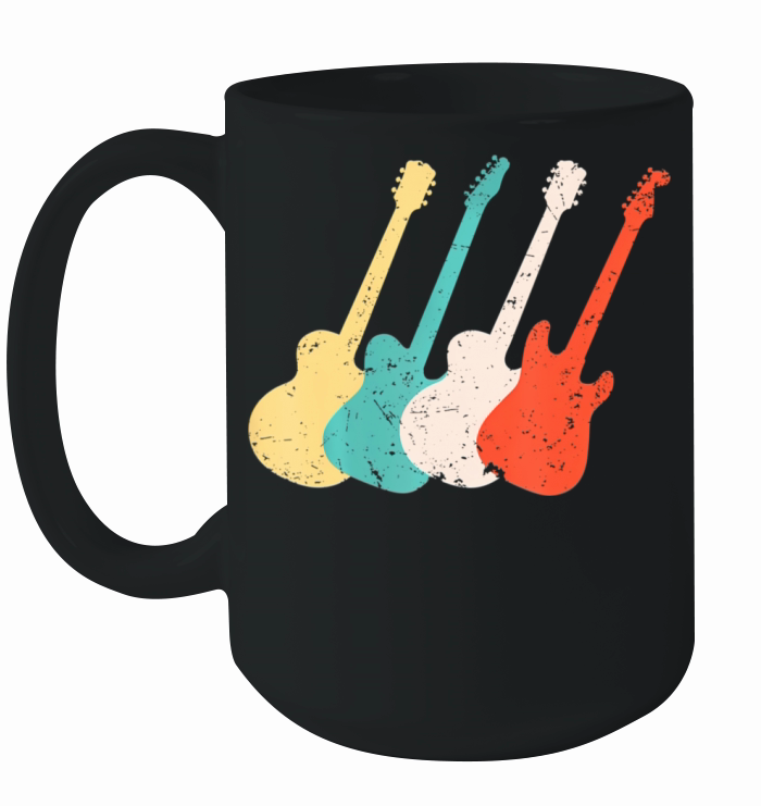 Cool Vintage Guitar Art Guitarist Guitar Lover Ceramic Mug