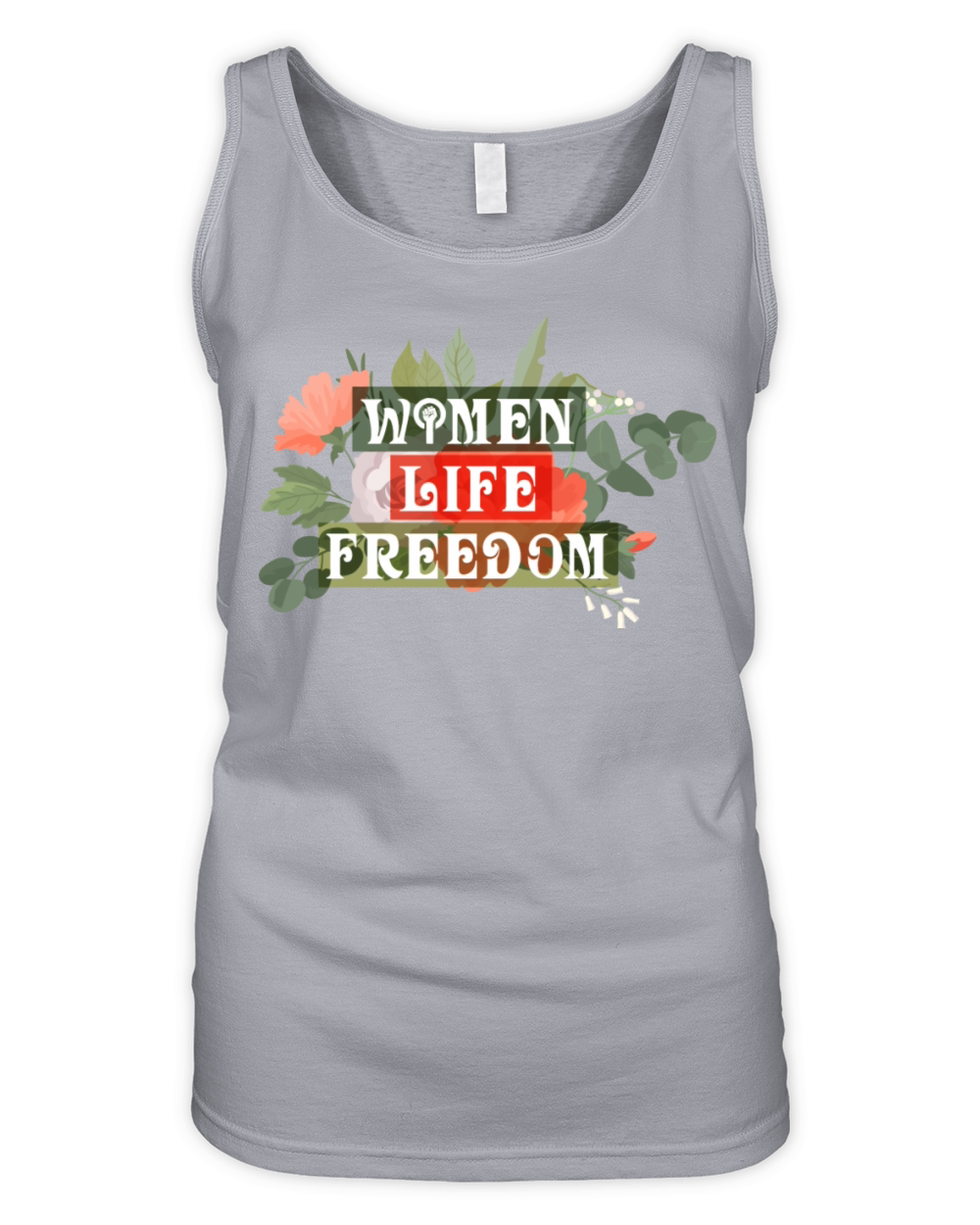 Women Life Freedom Floral Bouquet Organic Women's Tank Top