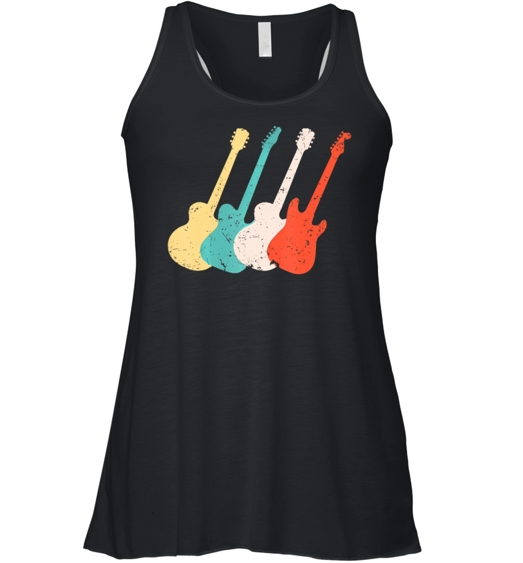 Cool Vintage Guitar Art Guitarist Guitar Lover Women's Flowy Tank Top
