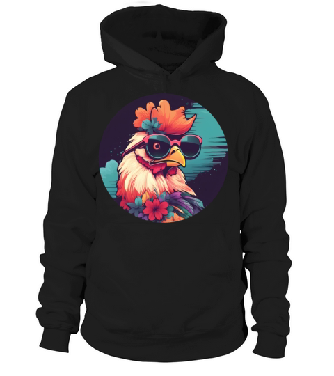 Retro 80s 90s Chicken Lovers Hoodie Unisex