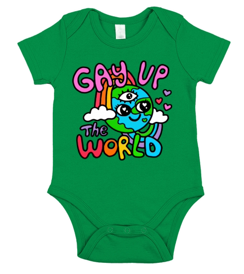 gay up the world Short Sleeve Baby One-Piece