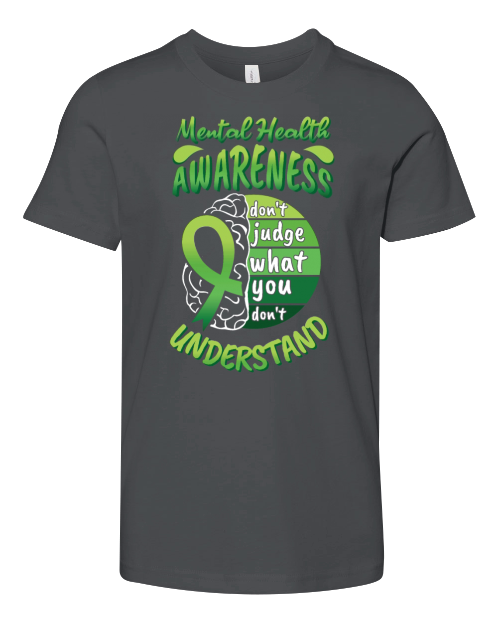 Brain May Green Mental Health Awareness Month Youth Unisex Jersey Tee
