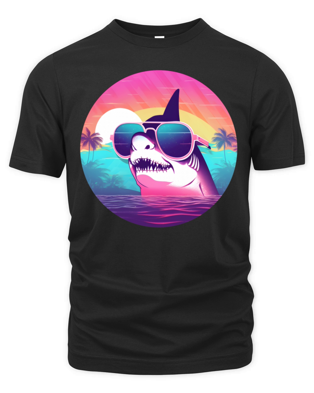 80s 90s Style Retro Shark Lovers Organic Unisex T-shirt