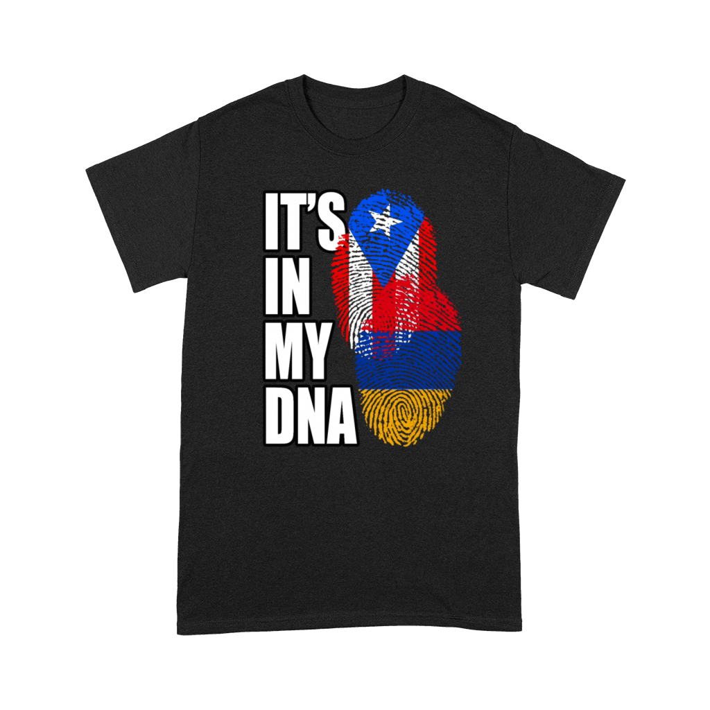 Armenian And Puerto Rican Mix Heritage DNA Flag Premium T-shirt