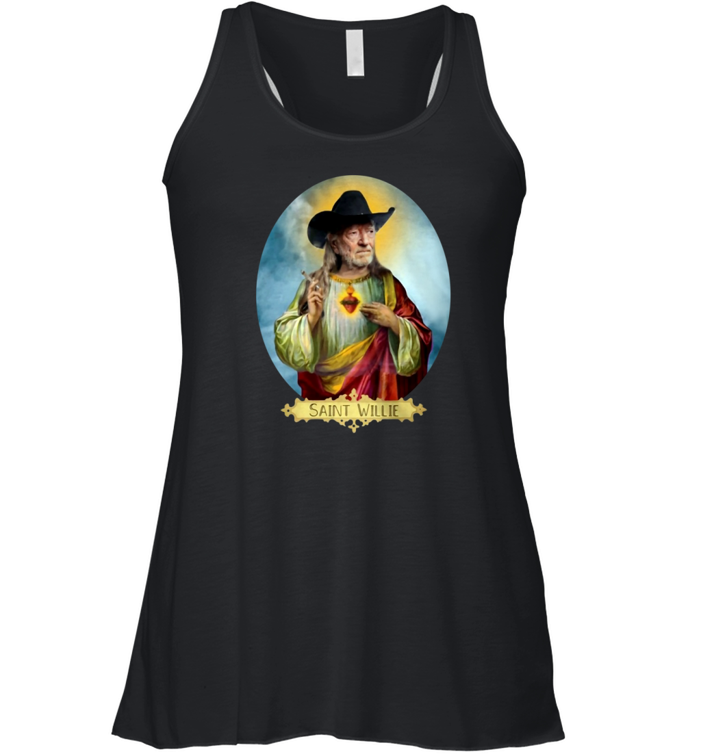 Saint Willie Nelson Prayer Candle shirt Women's Flowy Tank Top