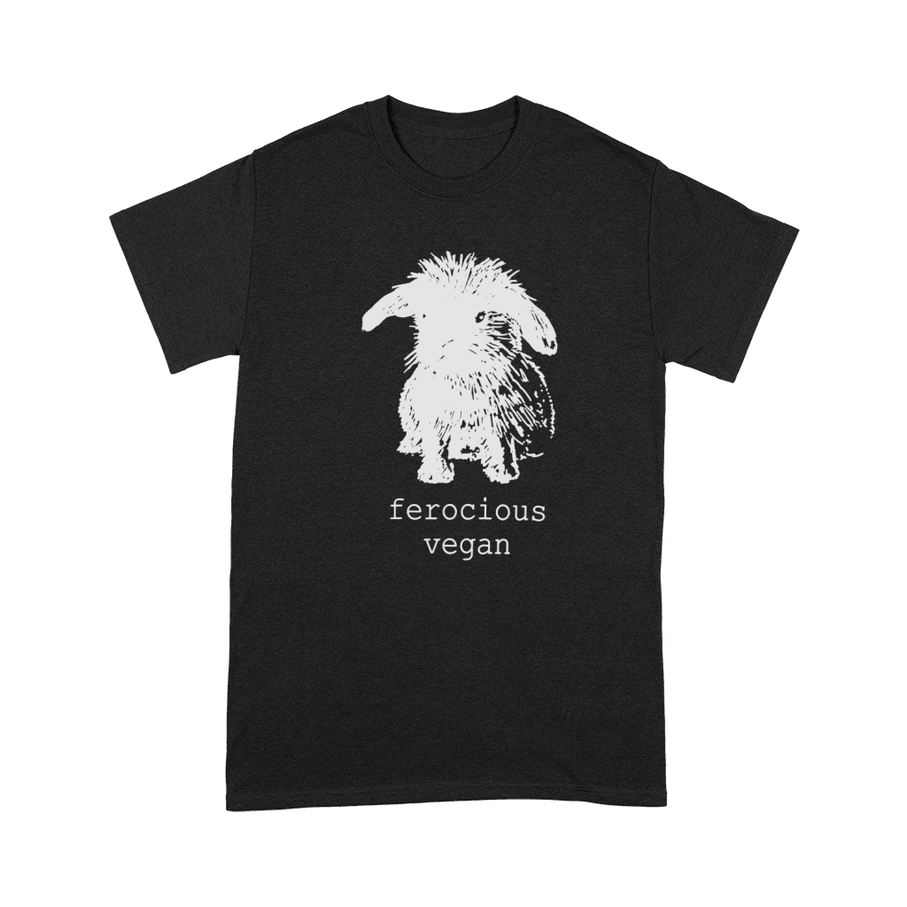 Original Ferocious Vegan bunny Tshirt  Womens Black pick your size  VeganPolice Premium T-shirt
