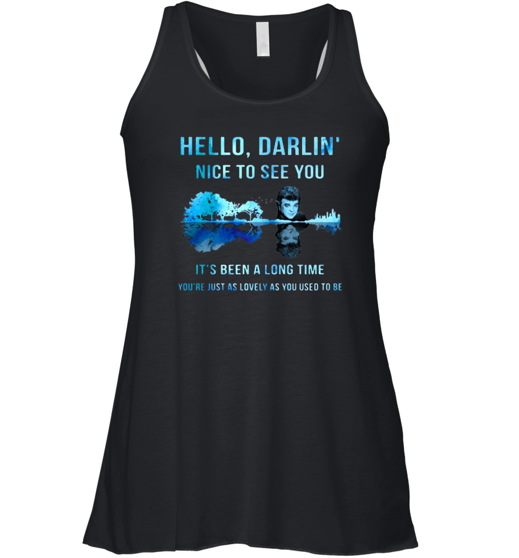 Conway Twitty Hello Darlin’ Nice To See You Guitar Lake Women's Flowy Tank Top