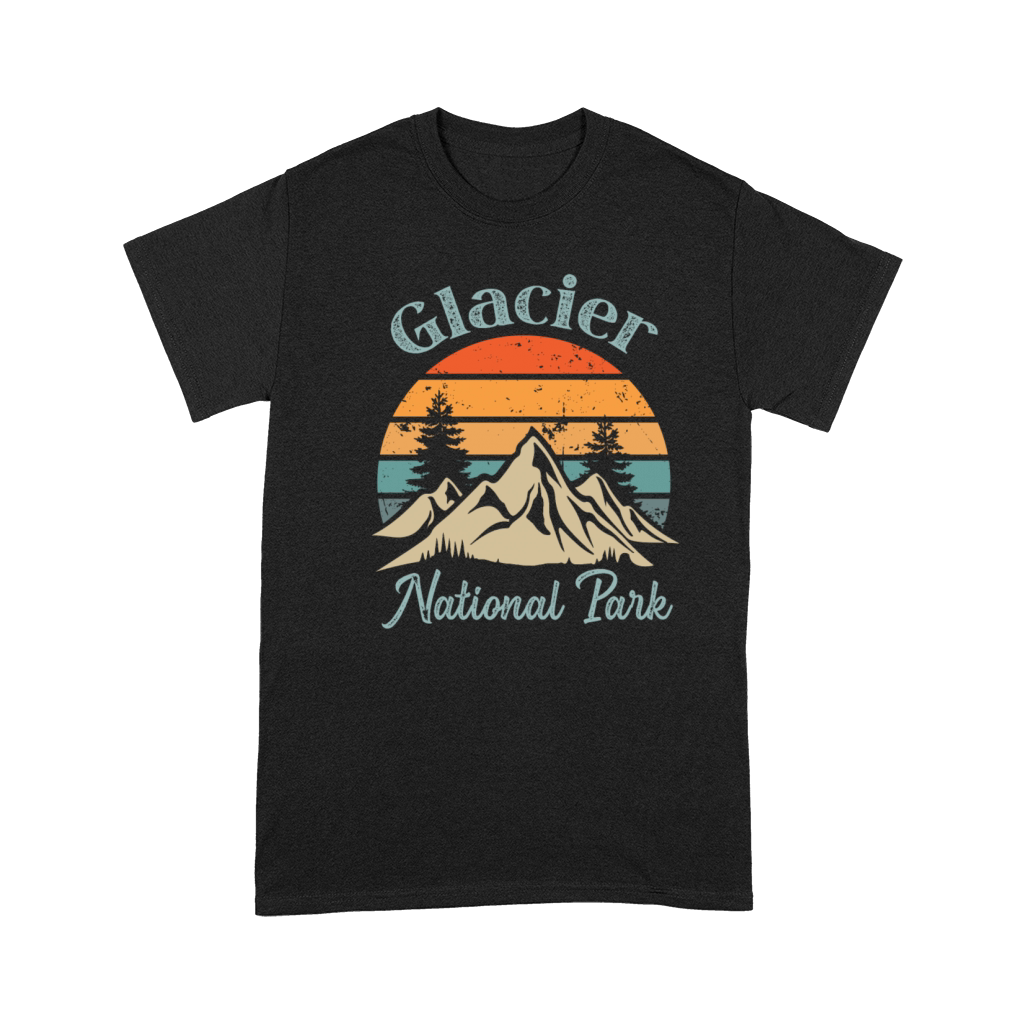 Glacier National Park Retro Vintage Mountain Sunse Premium T-shirt