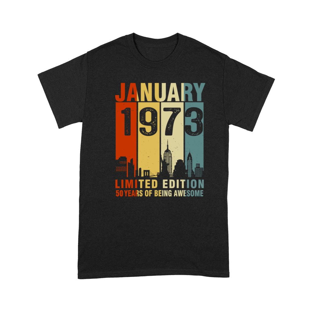 Vintage January 1973 50 Years Of Being Awesome Premium T-shirt
