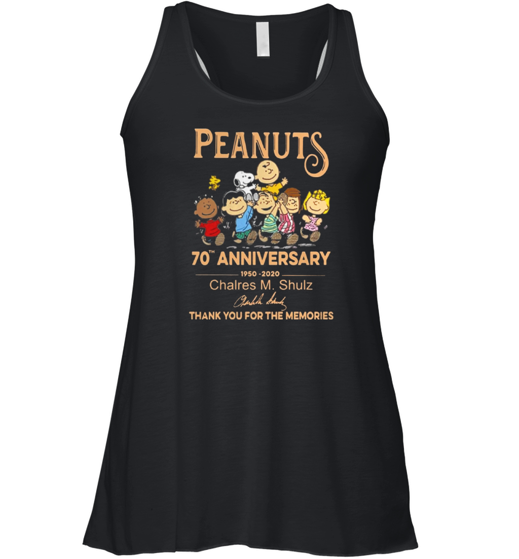 Peanuts Snoopy 70th Anniversary thank you for the memories signature Women's Flowy Tank Top